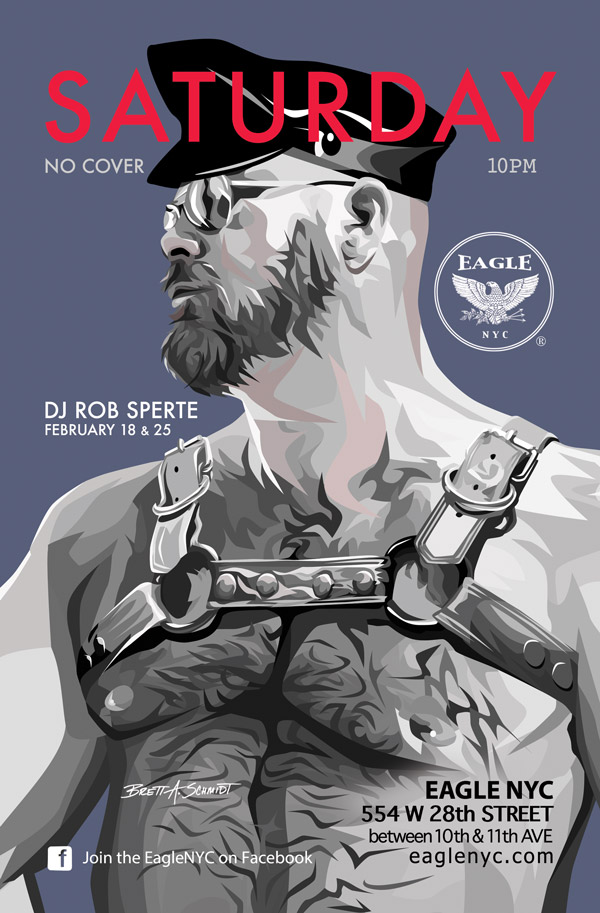 Muscle Bear Hairy Man Illustration Leather