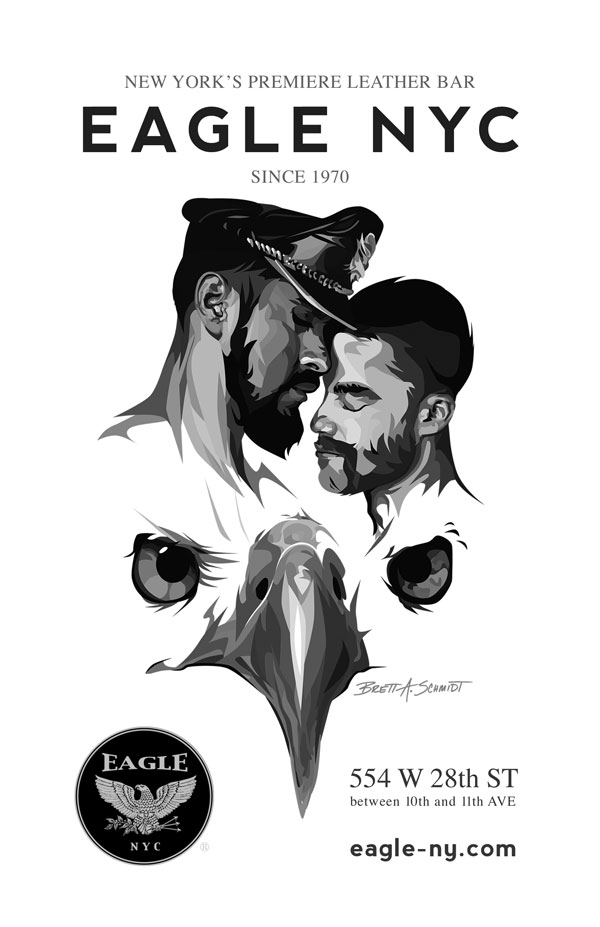 Black and White Couple Illustrated leather Beard Poster